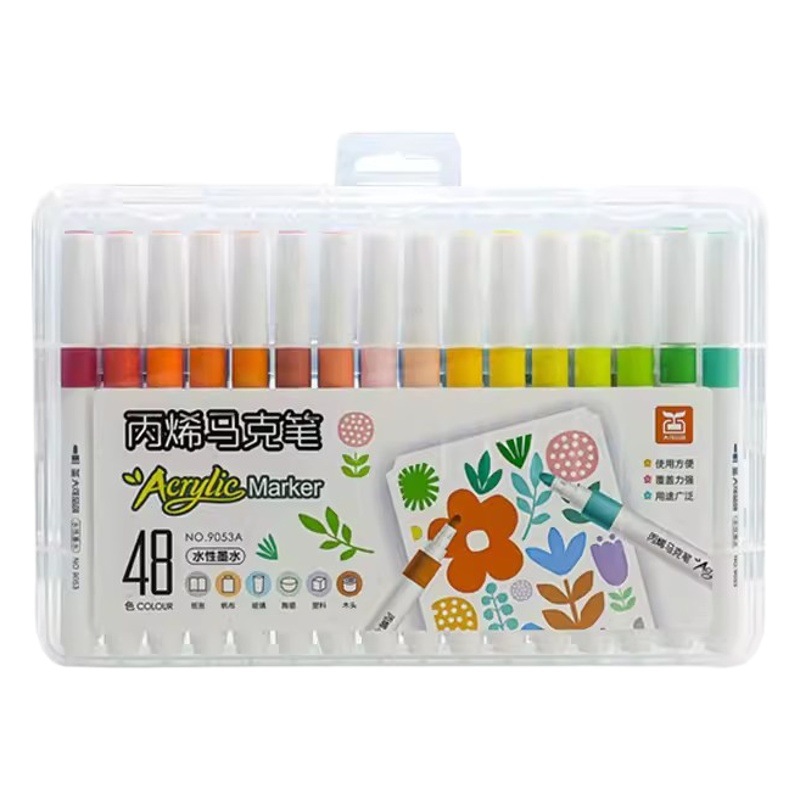 Acrílico marcador traje lavable color pluma niños pintura suministros arte diario graffiti apilable color pluma