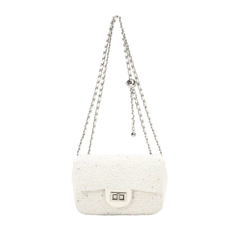 Ст fashionable летняя связанная сумка, стиль Chanel, сумка на цепочке