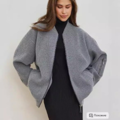 2024クロスボーダー秋冬新作婦人服デザイン感コート街頭ファッションゆるいショートジャケット