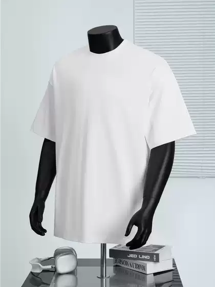 Fashionable Brand Black and White Combed Cotton Round Neck Short-Sleeved T-Shirt for Men Pure Color Summer New American West Coast Tops for Women Ins