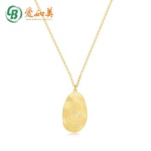 意大利手工拉丝宇宙星轨项链个性夸张S925纯银镀金项链亚马逊热采