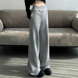 2026新款直筒女款休闲裤子宽松百搭拖地长裤卫裤春秋款现货跨境