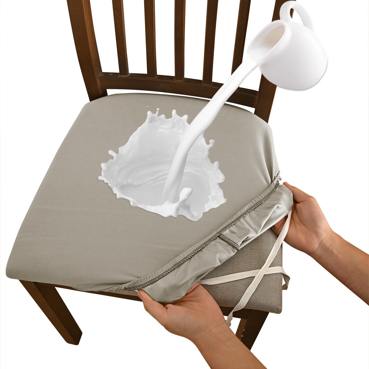 TEMU cubierta de silla en stock, cubierta de banco resistente al agua de seda de leche transfronteriza, cubierta de silla de mesa de comedor de hotel