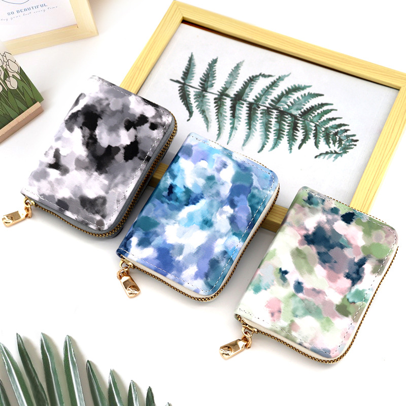 Guochao bolsa de tarjetas de órgano de mujeres tarjetas de estudiantes tarjetas pu bolsa de tarjetas de gran capacidad multi-tarjeta cartucha de tarjeta de licencia de conducir cepillo antirrobo