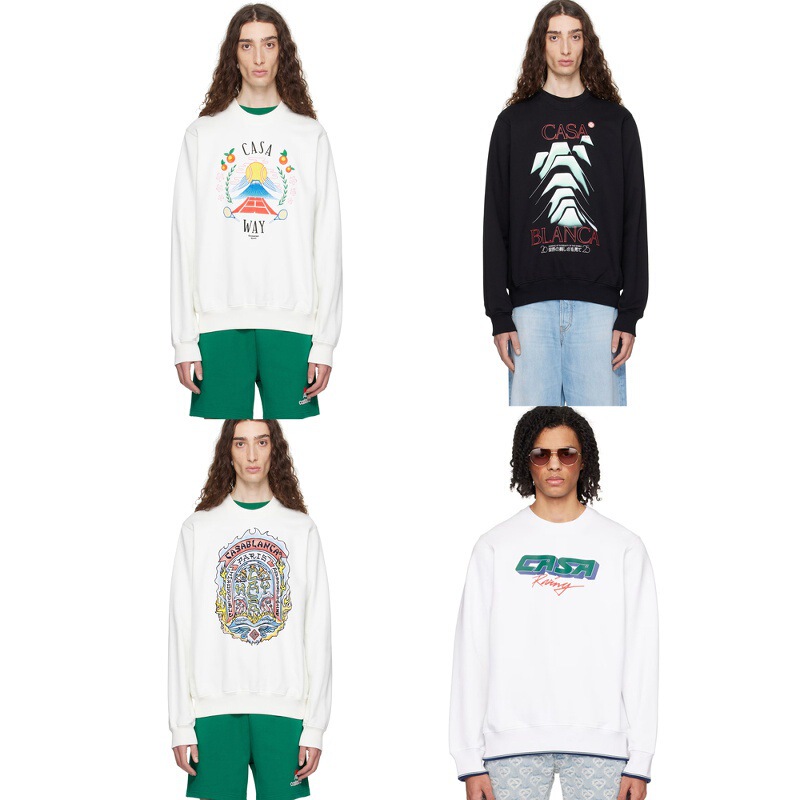 Cross-Border Export Wholesale Casablanca Casablanca Round Neck Terry Long-Sleeved Sweatshirt T-Shirt for Men and Women