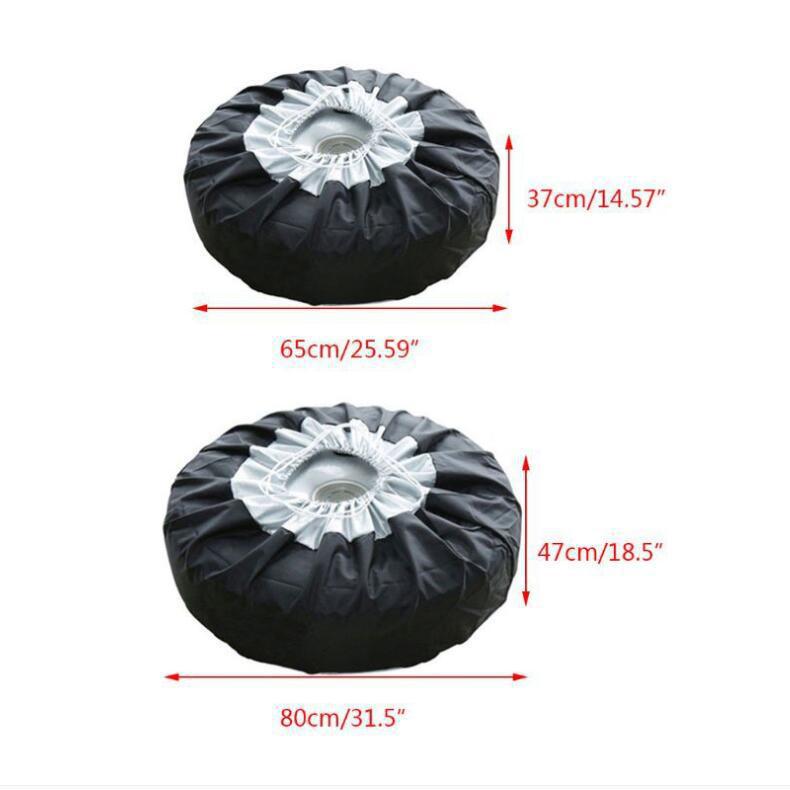 Factory Direct Sale 210D Oxford Cloth Adjustable Car Tire Cover Snow Cover Wheel Hub Spare Tire Sun Protection Dust Cover