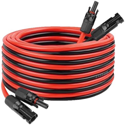 Comercio exterior línea de extensión de panel solar fotovoltaico 4 cuadrado / 10 AWG rojo y negro un conjunto de conectores MC4 Amazon transfronterizo