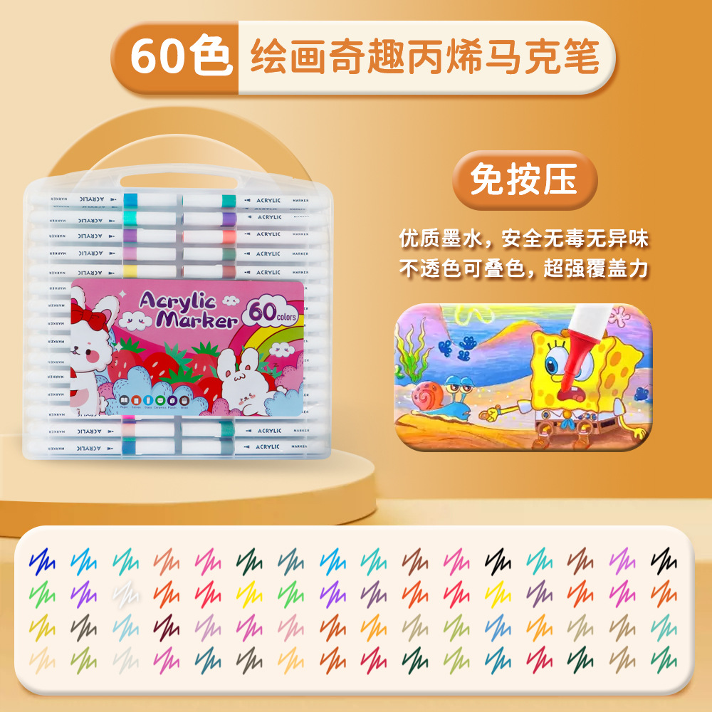 Marcador de acrílico para niños pintores de graffiti ecológicos marca impermeable acrílico opaco color plegable acuarela