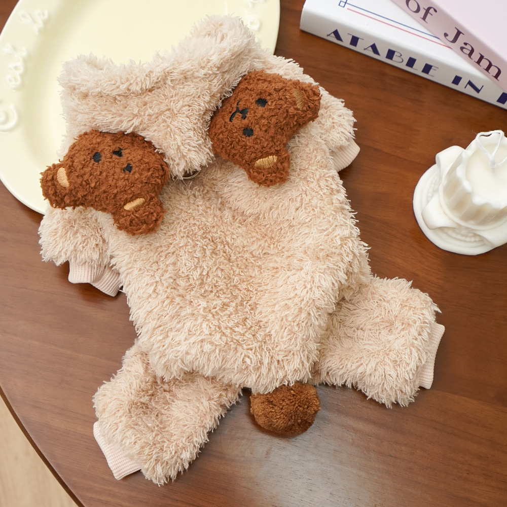 Otoño y invierno ropa de perro pequeño gato de mascota ropa de invierno de cuatro patas osos pequeños perros peluche gatos artículos para perros