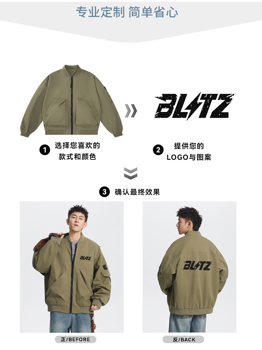Chaqueta de invierno de hombre ligera de lujo de alto nivel de sensación de terciopelo herramienta chaqueta de béisbol transfronteriza chaqueta de piloto de terciopelo personalizada image 5