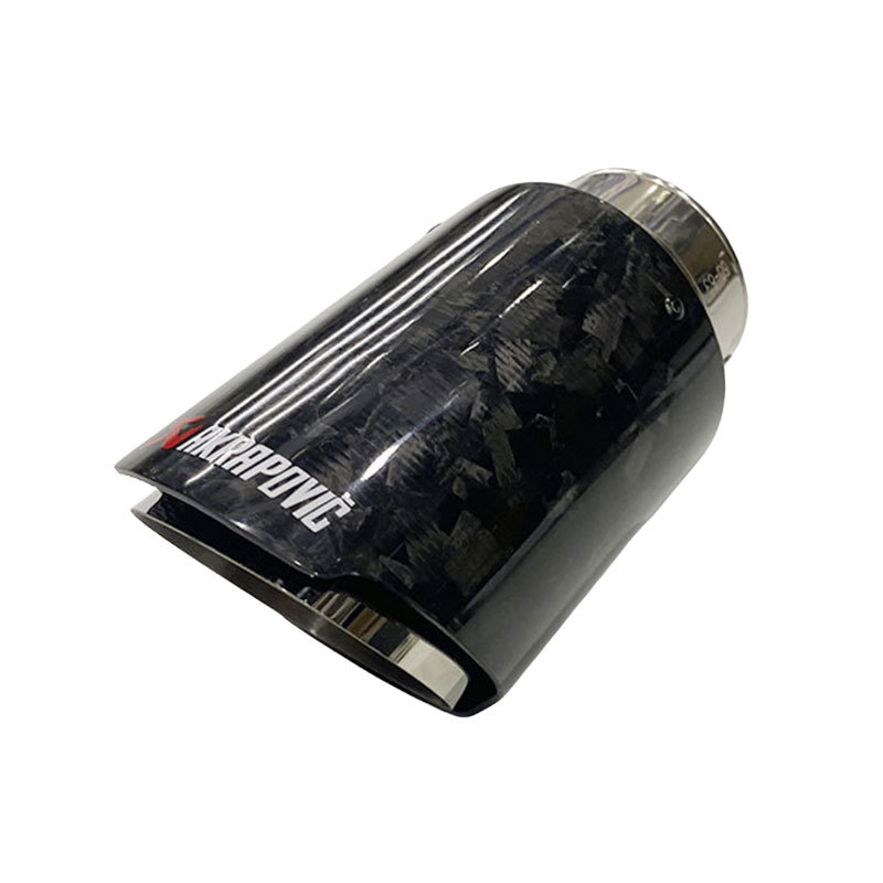 Single outlet carbon fiber stainless steel exhaust pipe tail throat muffler satin carbon fiber silver blue black