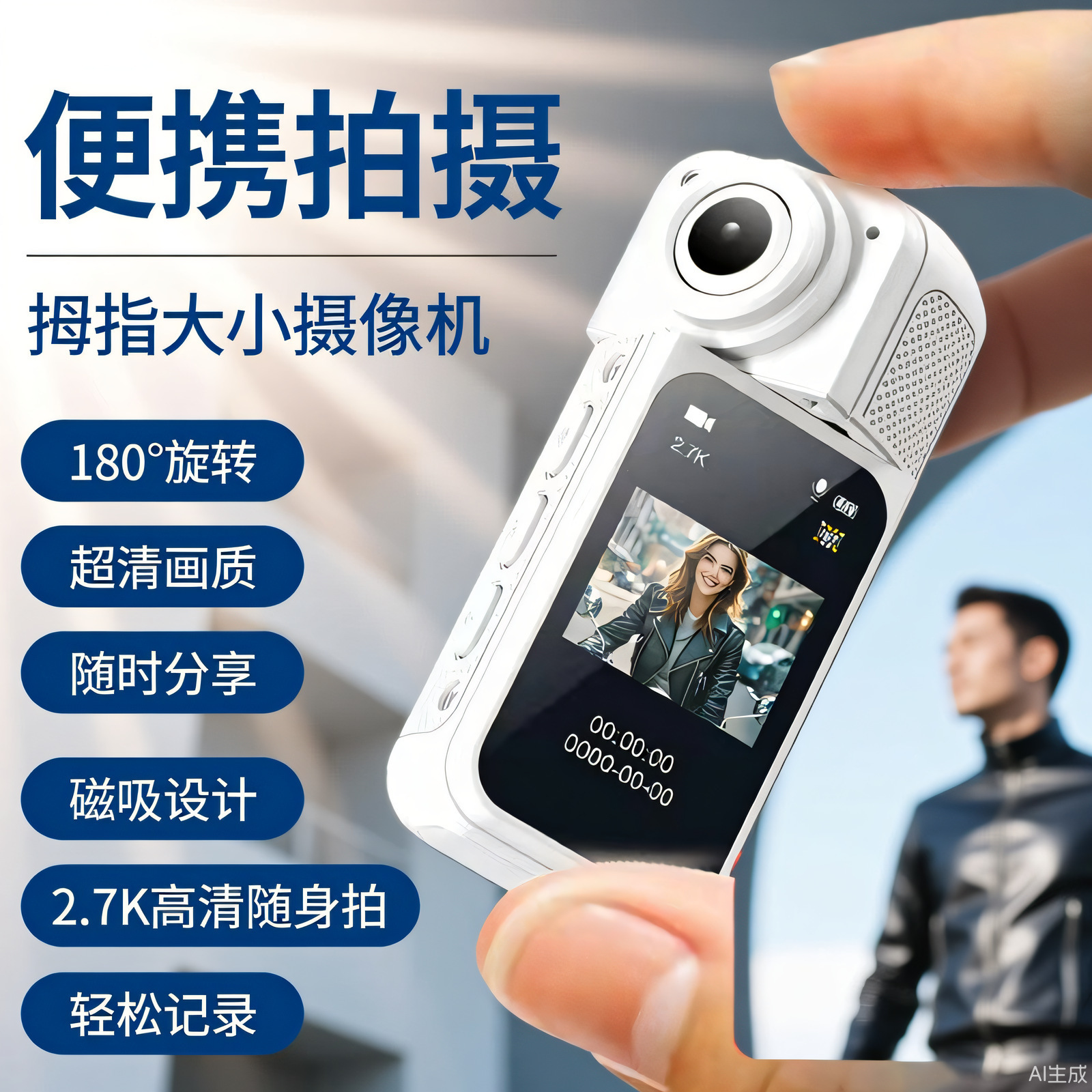 新款S70WiFi拇指运动相机K磁吸户外运动相机拍记录仪高清摄像机