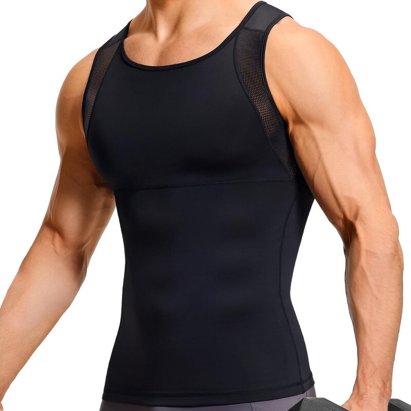 Cross-border new men's compression seamless tank top, slim-fit base layer, shaping garment, breathable mesh workout fitness vest Cross-border new men's compression seamless tank top, slim-fit base layer, shaping garment, breathable mesh workout fitness vest