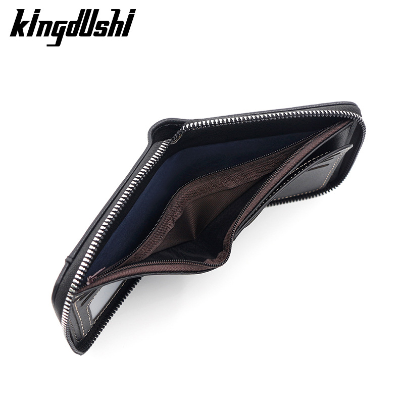 Cartera corta europea y americana de los hombres costura patrón de piedra bufanda de gran capacidad monedero triple monedero cartera multi-tarjeta al por mayor
