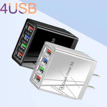 4USB彩色手机充电器 5V欧规美规英规多口智能4口充头 工厂批发