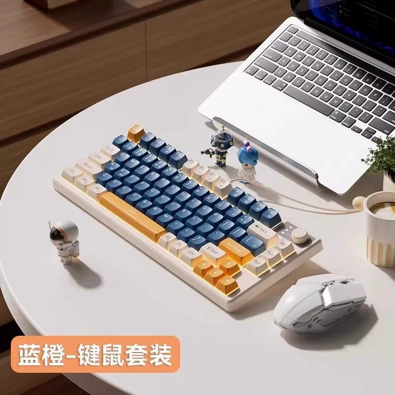 Механическая 75% игровая клавиатура, RGB-подсветка, мультимедийная ручка, тихие клавиши