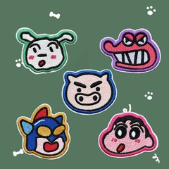 自己粘着型アニメ動物のかわいい頭の布にダウンジャケットの服のバッグを貼って花を飾って補助金を修理するdiy