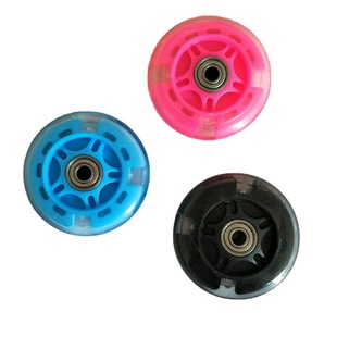 Wholesale luminous silent wheel shock absorption bright wheel pu80mm flash wheel children torsion car silent wheel