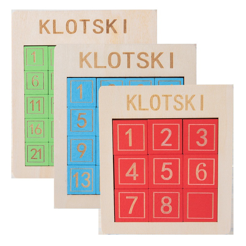 TikTok para niños Venta caliente juguetes cerebro-movimiento Jiugongge tablero de rompecabezas deslizante cerebro-juego digital Huarong Road venta al por mayor