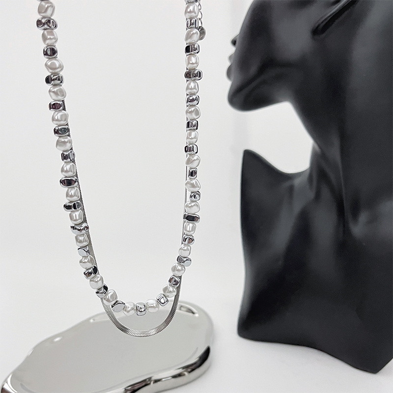 2023蛇骨鏈輕奢簡約大氣項鍊冷淡風時尚小眾設計高級鎖骨鏈碎銀款