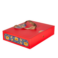現貨批發紅色土特產包裝盒喜慶年貨堅果中國風粽子禮品盒
