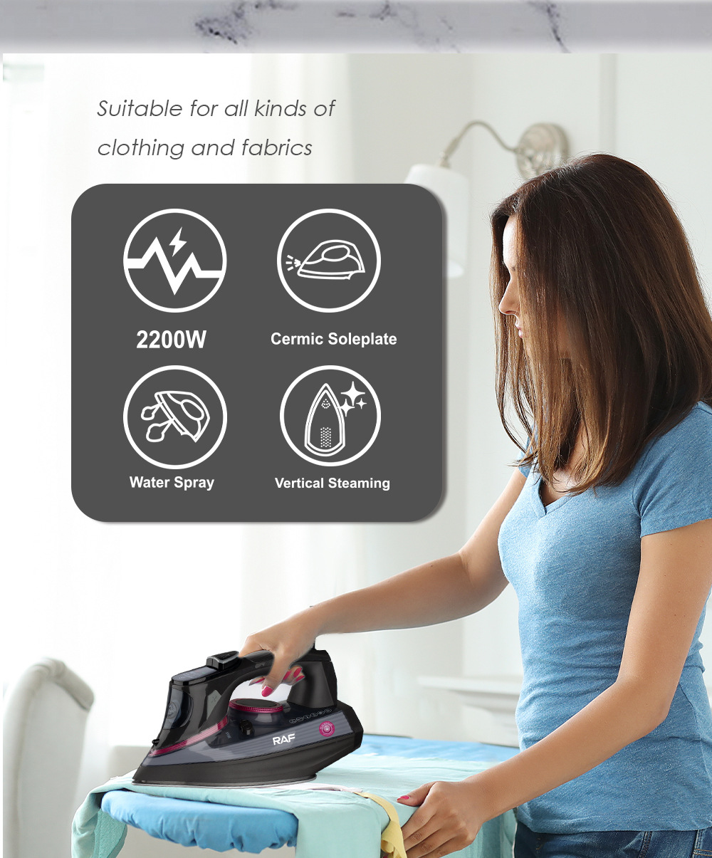 RAF EU Standard Iron Household Handheld Fully Automatic Visual Temperature Steam Ironing Machine_voghion.com