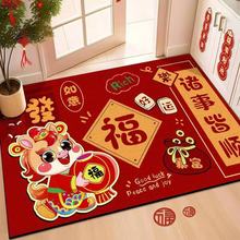 2026马年地垫红色入户门地垫家用吸水硅藻泥地垫耐脏易清洗防滑垫