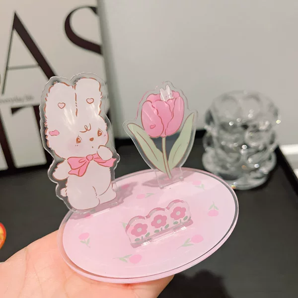 Cute Cartoon Double-sided Acrylic Mobile Phone Bracket Stand Student Book Desktop Creative Small Ornaments Birthday Gift