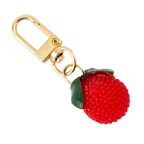 Cute simulation fruit food small hanging accessory ornament raspberry apple lychee DIY material keychain bag packaging decoration