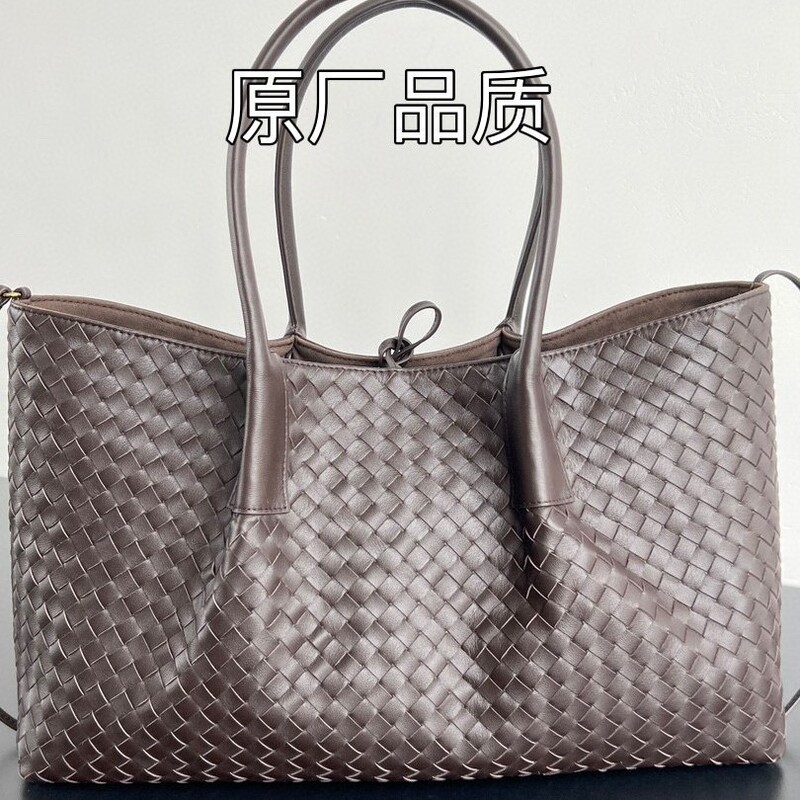 Bv Leather Woven Tote Bag Classic Durable High Quality Women's Bag Large Capacity Bag Ladies Commuter Mommy Bag