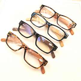 木头脚老花男女老花镜批发木头脚弹弓部分防蓝光混发库存老视镜