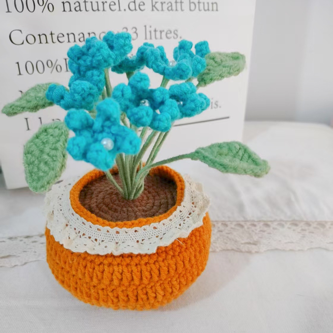 Productos acabados de lana tejida a mano flor de punto de hippopotamus imitación flor inmortal flor creativa ganchillo decoración ornamentos florales