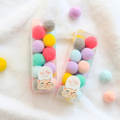 寵物店禮品裝靜音逗貓玩具捉迷藏彈力毛絨球幼貓磨牙潔齒玩具自嗨