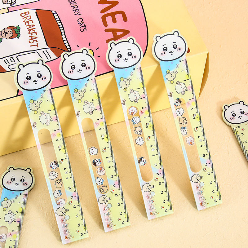 CyiMu Capibara Rock Regla 15cm Acrílico Regla de alto valor de la presión de los estudiantes Papelería