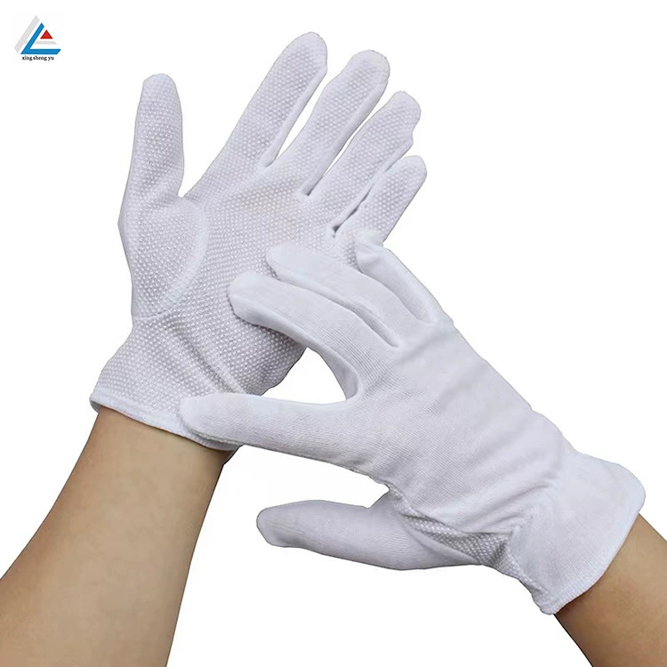 Производитель поставляет хлопчатобумажные резиновые перчатки утолщенные гранулы нескользящие и износостойкие хлопчатобумажные перчатки ювелирный этикет перчатки