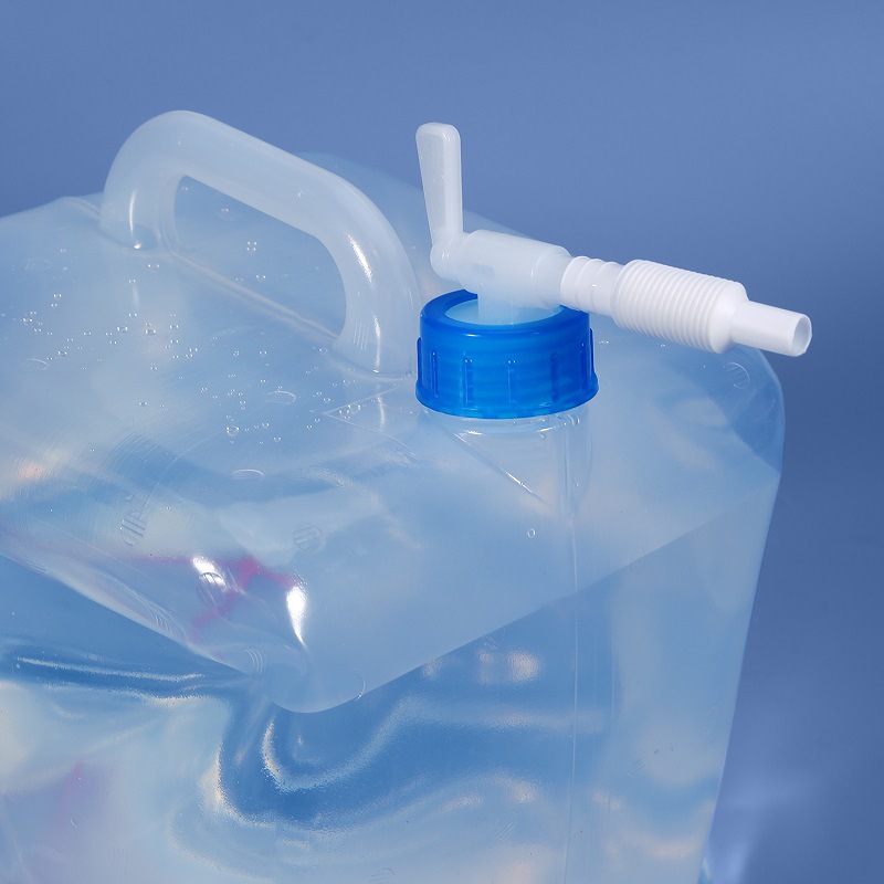 Metasequoia coche portátil al aire libre transparente cubo plegable cubo de almacenamiento grifo 20L5 galón bolsa de agua blanda cubo de plástico para beber