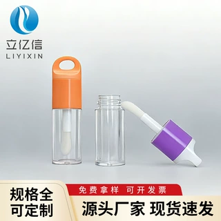 立亿信现货唇油唇釉空管圆形粗柄大毛刷头唇彩管唇釉瓶空管包材