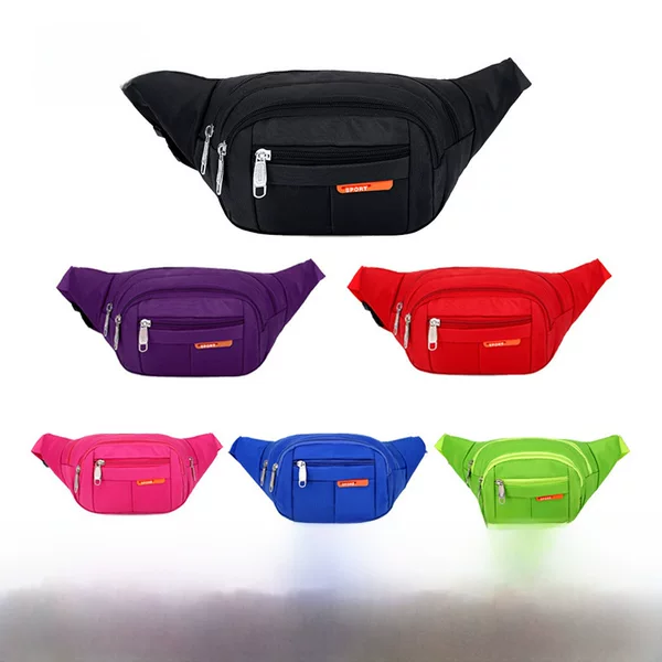 Cross-Border Dropshipping Waist Bag with Printed Logo for Men and Women, Outdoor Crossbody Bag, Running Sports Waterproof Mobile Phone Bag, Trendy Splicing