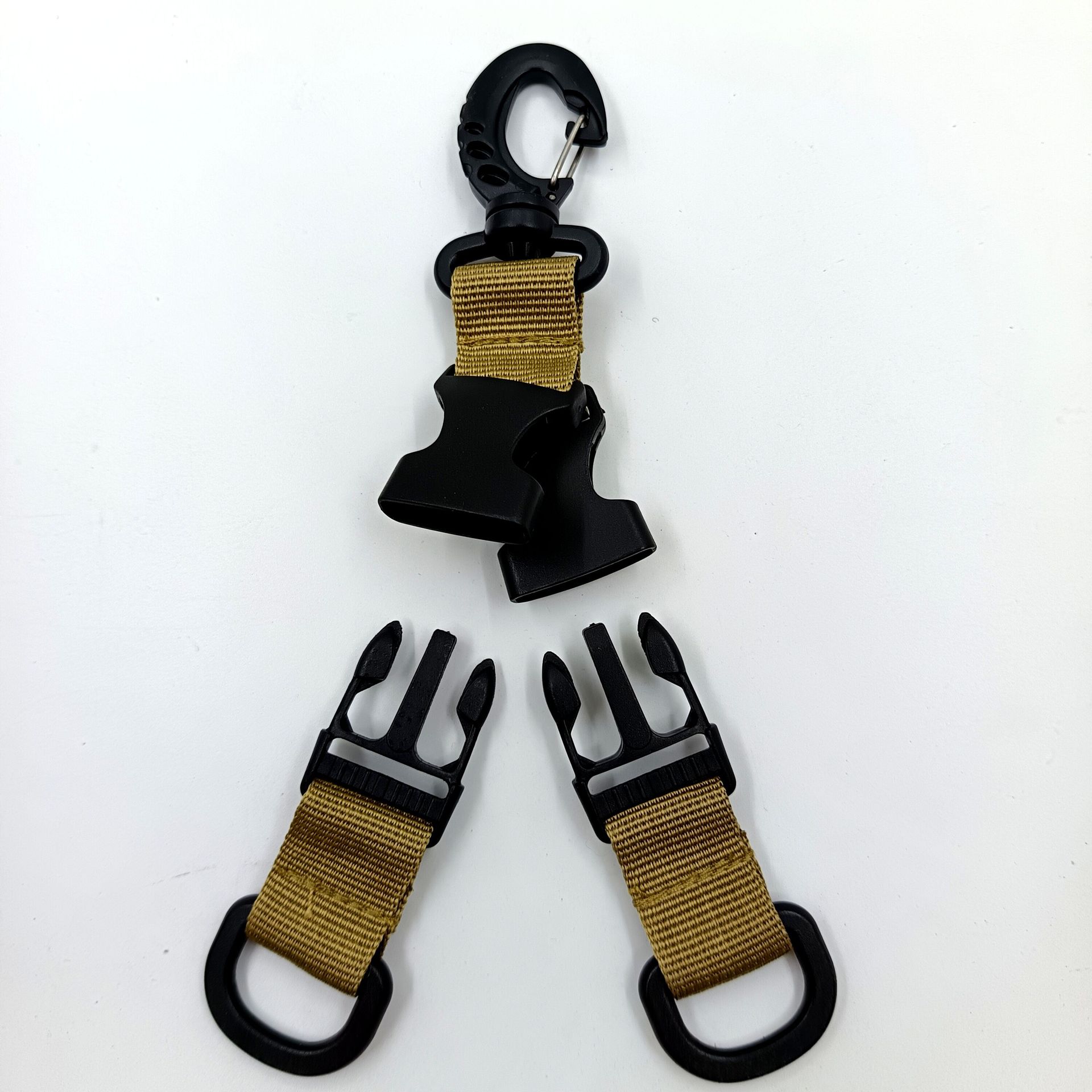 Viaje al aire libre   Keychain multifuncional de doble anillo   EDC gancho al aire libre mochila portátil de montaña