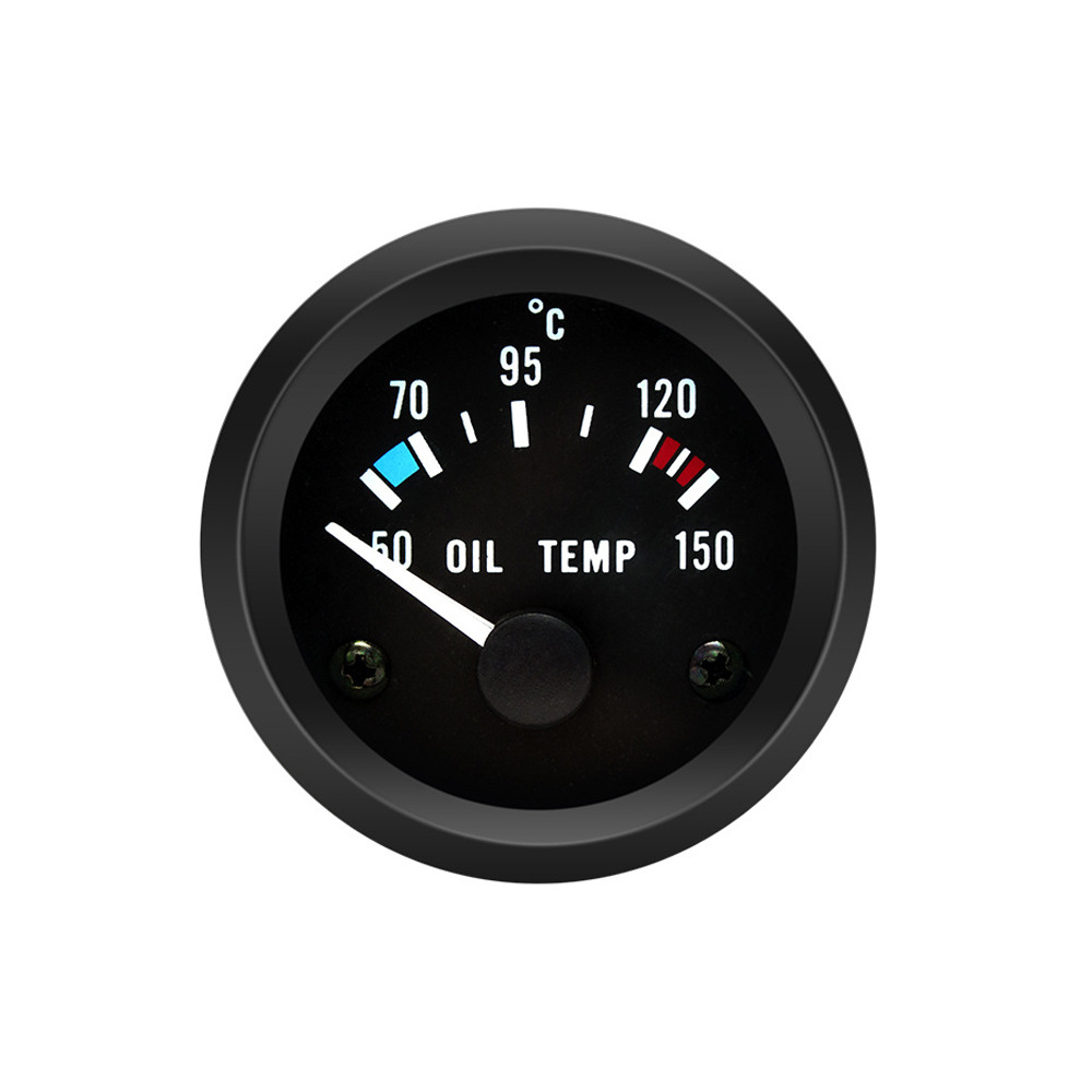 52mm Car Modification Instrument Oil Temperature Gauge 12V Racing Car Universal Instrument Black Face Green Shell 2inch