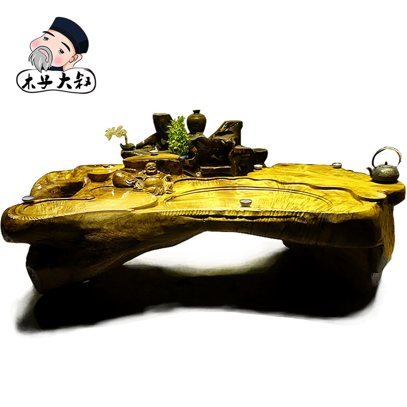 Чайный столик, резьба по корню, художественный камфорный чайный столик из цельного дерева, маленький чайный столик в стиле кунг-фу, домашний общий деревянный размер пирса, свободная комбинация