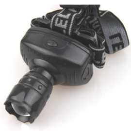 3W LED强光头灯三档/伸缩变焦1W户外钓鱼头灯露营灯探照灯