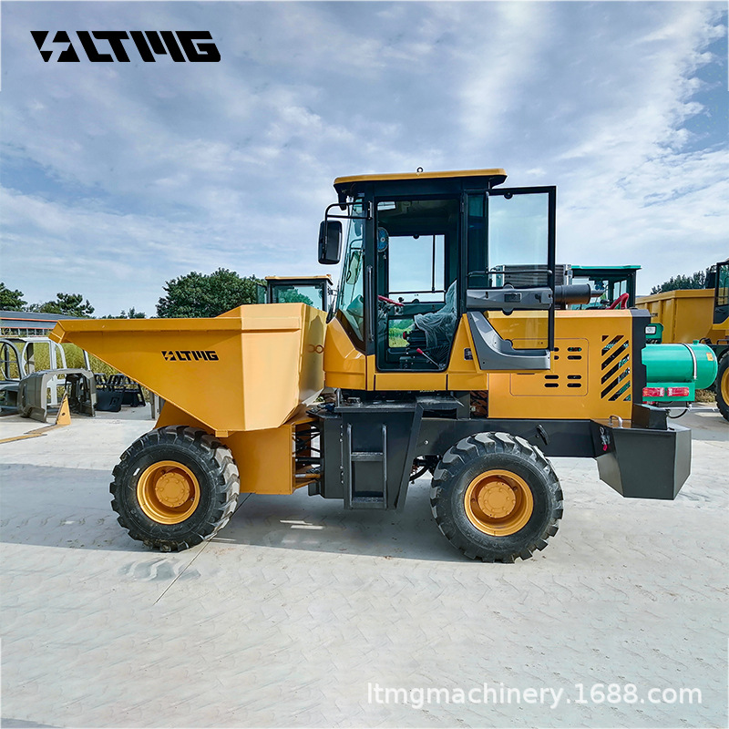 轮式自卸车翻斗车工程运输车 四驱工矿自动卸料前卸式多功能装载