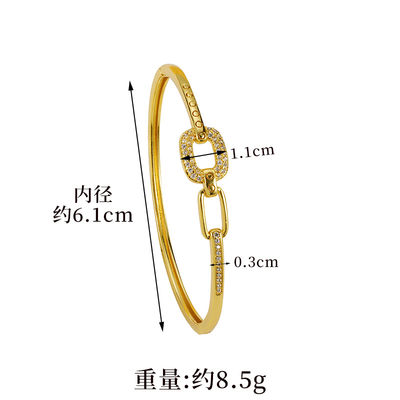 Brazalete de fijación de estilo europeo de Vietnam Sha Jin micro perforación simple pulsera de círculo delgado para niños versátil pequeño libro rojo con el mismo estilo fresco