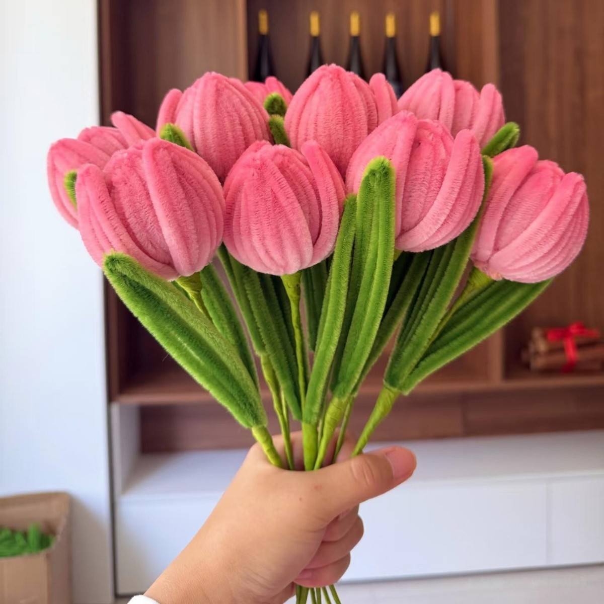 그라데이션 핑크 싱글 튤립 꽃다발