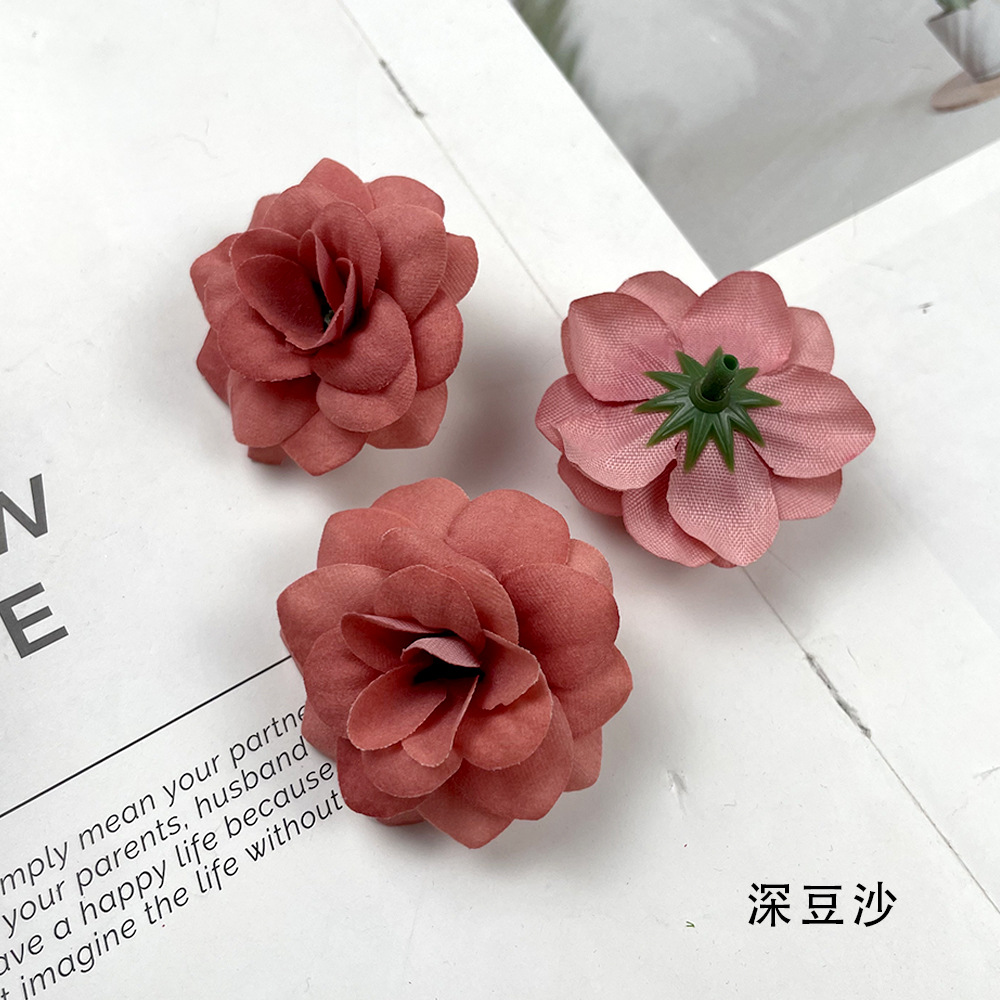 Simulación de tela de terciopelo de pequeño ángulo flores de rosa DIY sombreros hechos a mano arreglos de flores bolsas de props para el hogar adornos florales