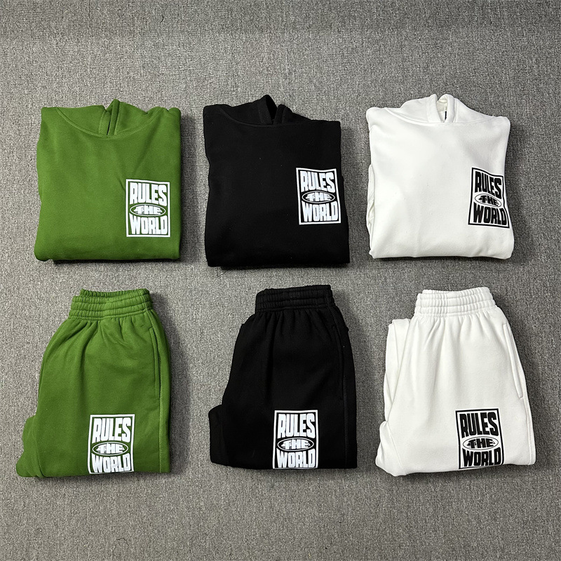Midea graffiti letra impresión conjunto de camisa con capuz suelta pantalones casuales para hombre