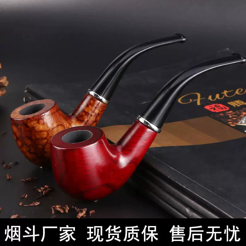 现货热卖实木烟斗 烟具配件批发直销可拆洗红木弯柄过滤烟斗