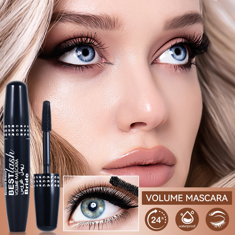 Transfronterizos para pestañas impermeable sin manchas, rímel de fijación larga, rímel de fijación duradero, impermeable, maquillaje de ojos para mujeres