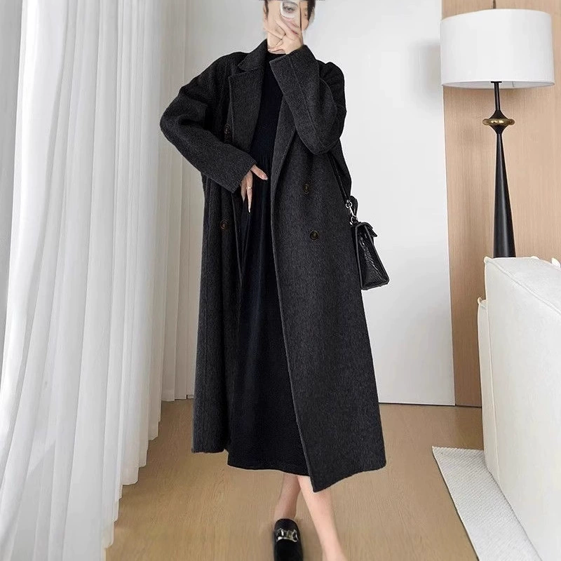 Demi-season elite woolen coat, (Physicals), plus size